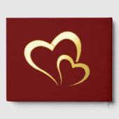 Modern Gold Foil Birthday on Maroon Rec Monogram | Gästebuch (Rückseite)