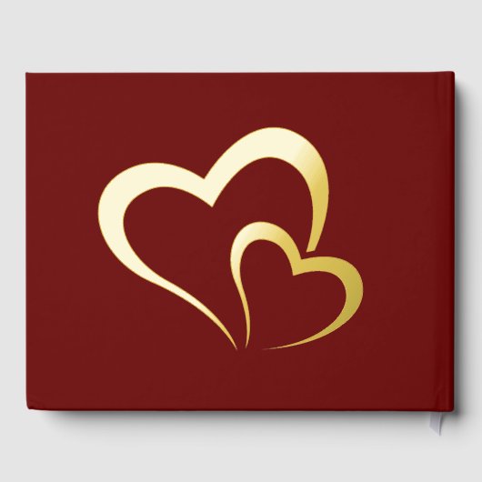 Modern Gold Foil Birthday on Maroon Rec Monogram | Gästebuch (Rückseite)