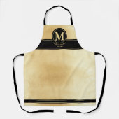 Modern Gold Foil Black Trendy Aprom Monogram Text Schürze (Vorderseite)
