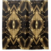 Modern Gold Foil Elegance Neo Art Deco Duschvorhang (Vorderseite)