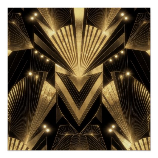 Modern Gold Foil Elegance Neo Art Deco Poster (Vorderseite)
