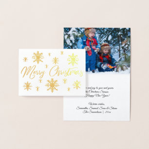 Modern Gold Foil Frohe Weihnachtsschneeflocken FOT Folienkarte