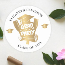 Modern Gold Foil grad Partys Black typography