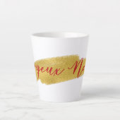 Modern Gold Foil Joyeux Weihnachten Weihnachten Milchtasse (Vorderseite)