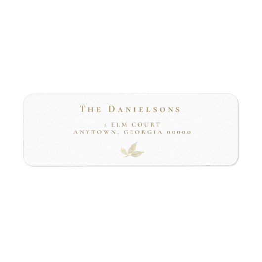 Modern Gold Foil Leaf Return Address Labels (Vorne)