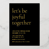 Modern Gold Foil “Let’s Be Joyful Together Folieneinladung (Vorderseite)
