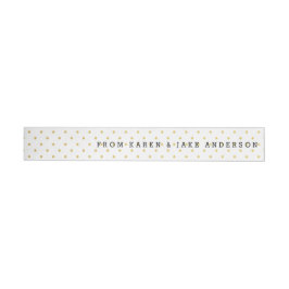 Modern Gold Foil Polka Dots Rundum-Adressaufkleber