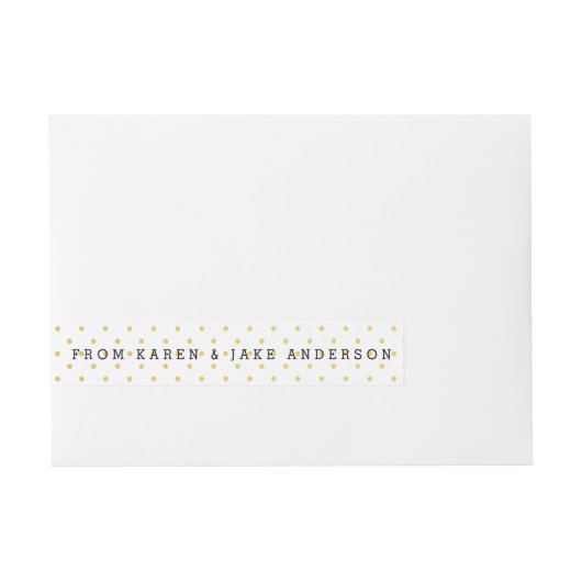 Modern Gold Foil Polka Dots Rundum-Adressaufkleber (Vorderseite)