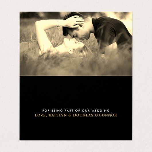 Modern Gold Foil Script Wedding Dankeschön Card Visitenkarten (Innenseite Aufgefaltet)