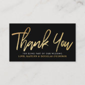 Modern Gold Foil Script Wedding Vielen Dank Begleitkarte (Vorderseite)