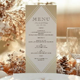 Modern Gold Foil Wedding Menu Menükarte