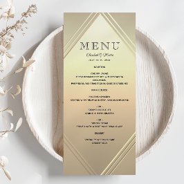 Modern Gold Foil Wedding Menu Menükarte