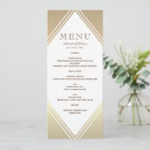 Modern Gold Foil Wedding Menu Menükarte (Stehend Vorderseite)