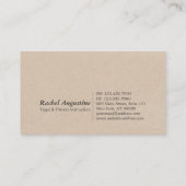 Modern Gold Foil Yoga Instructor Typografie Kraft Visitenkarte (Rückseite)