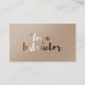 Modern Gold Foil Yoga Instructor Typografie Kraft Visitenkarte (Vorderseite)