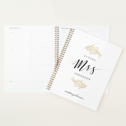 Modern Gold Foliage Future Mrs. Wedding Planer (Anzeige)