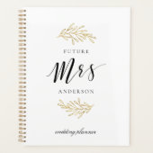 Modern Gold Foliage Future Mrs. Wedding Planer (Vorderseite)