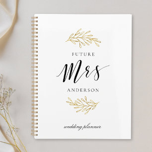 Modern Gold Foliage Future Mrs. Wedding Planer
