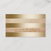 Modern Gold Foods Stripes Business Card Visitenkarte (Rückseite)