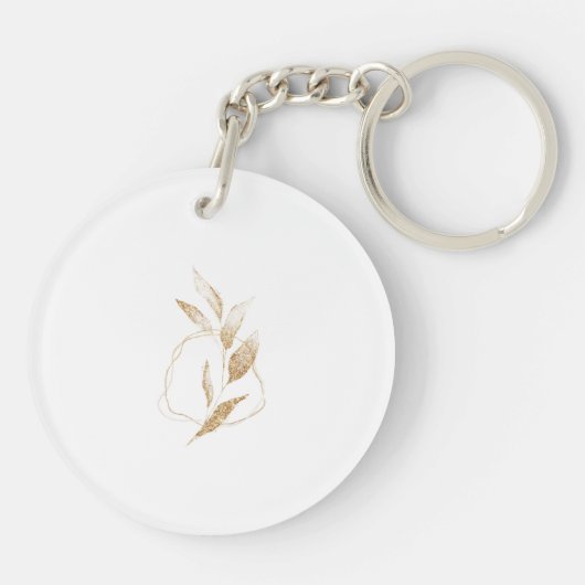 Modern Gold Form Botanischer Leaf Bridesmaid Schlüsselanhänger (Rückseite)
