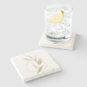 Modern Gold Form Botanischer Leaf Bridesmaid Steinuntersetzer (Seitenansicht)