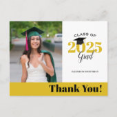 Modern Gold Foto Abschluss Vielen Dank Postkarte (Vorderseite)