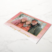 Modern Gold Foto Weihnachten Folien Feiertagskarte (Gedreht)