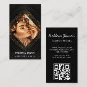 Modern gold frame actor model singer dancer photo visitenkarte (Vorne/Hinten)