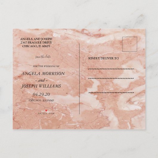 Modern Gold Frame Elfenbeingrün Save the Date Ankündigungspostkarte (Rückseite)