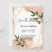 Modern Gold Frame Elfenbeingrün Save the Date Einladung (Vorderseite)