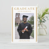 Modern Gold Frame Graduate Announcement Einladung (Stehend Vorderseite)