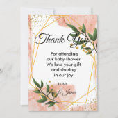 Modern Gold Frame Ivory Green Floral vielen Dank Einladung (Vorderseite)