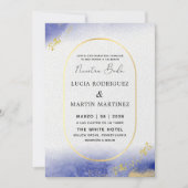 Modern & Gold Frame Nuestra Boda Einladung (Vorderseite)