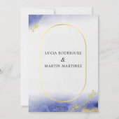 Modern & Gold Frame Nuestra Boda Einladung (Rückseite)