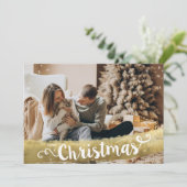 Modern Gold Frohe Weihnachten (Stehend Vorderseite)