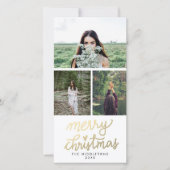 Modern Gold Frohe Weihnachten Handgeschriebene Skr (Vorderseite)