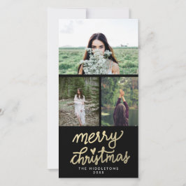 Modern Gold Frohe Weihnachten Handschriftlich