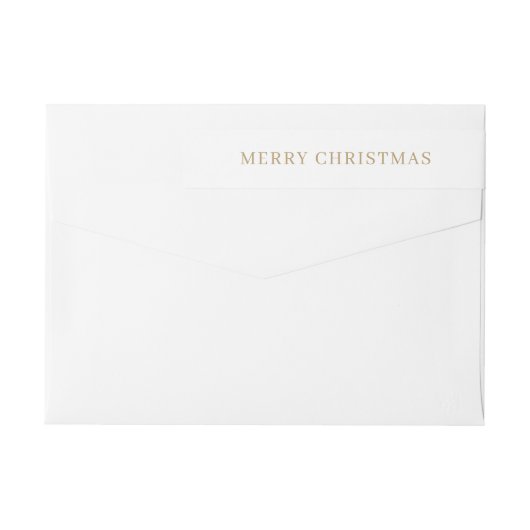 Modern Gold Frohe Weihnachten Rücksendeadresse (Rückseite)