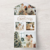 Modern Gold Frohe Weihnachts Typografie Multiphoto All In One Einladung (Innen Boden)