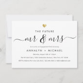 Modern Gold Future Mr. and Mrs Engagement Party Einladung (Vorderseite)