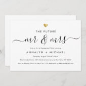 Modern Gold Future Mr. and Mrs Engagement Party Einladung (Vorne/Hinten)