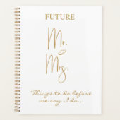 Modern Gold Future Mr. & Mrs. Name Planner Planer (Vorderseite)