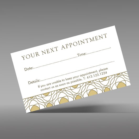 Modern Gold Geometric Appointment Card Terminkarte