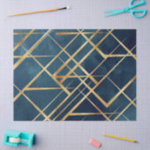Modern Gold Geometric Blue Design Seidenpapier (Basteln)