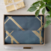 Modern Gold Geometric Blue Design Seidenpapier (Geschenk)