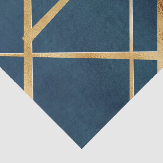 Modern Gold Geometric Blue Design Seidenpapier (Detail)