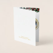 Modern Gold Geometric Circle Red Holly Berries Folienkarte (Vorderseite)