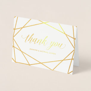 Modern Gold Geometric   Danke Folienkarte
