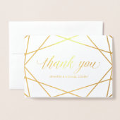 Modern Gold Geometric | Danke Folienkarte (Vorderseite mit Umschlag)