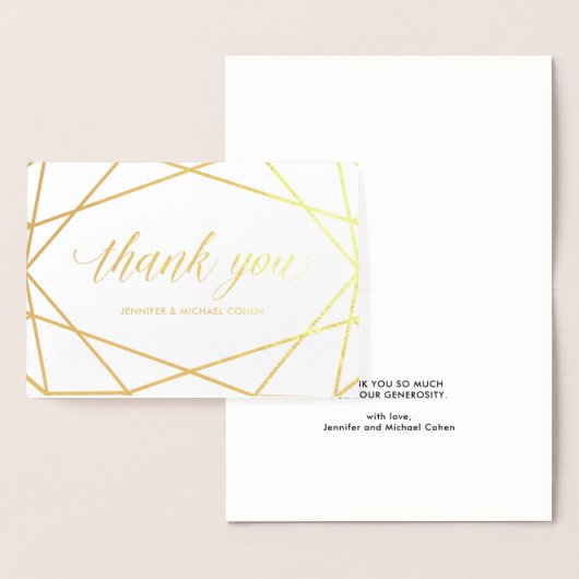 Modern Gold Geometric | Danke Folienkarte (Anzeige)